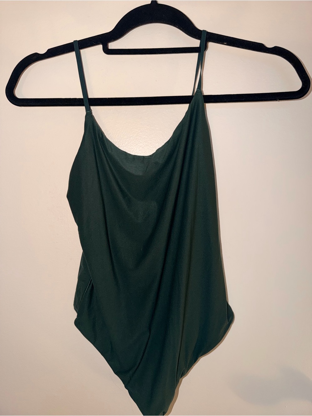 Women's Dark Green Scoop Neck Camisole Top
